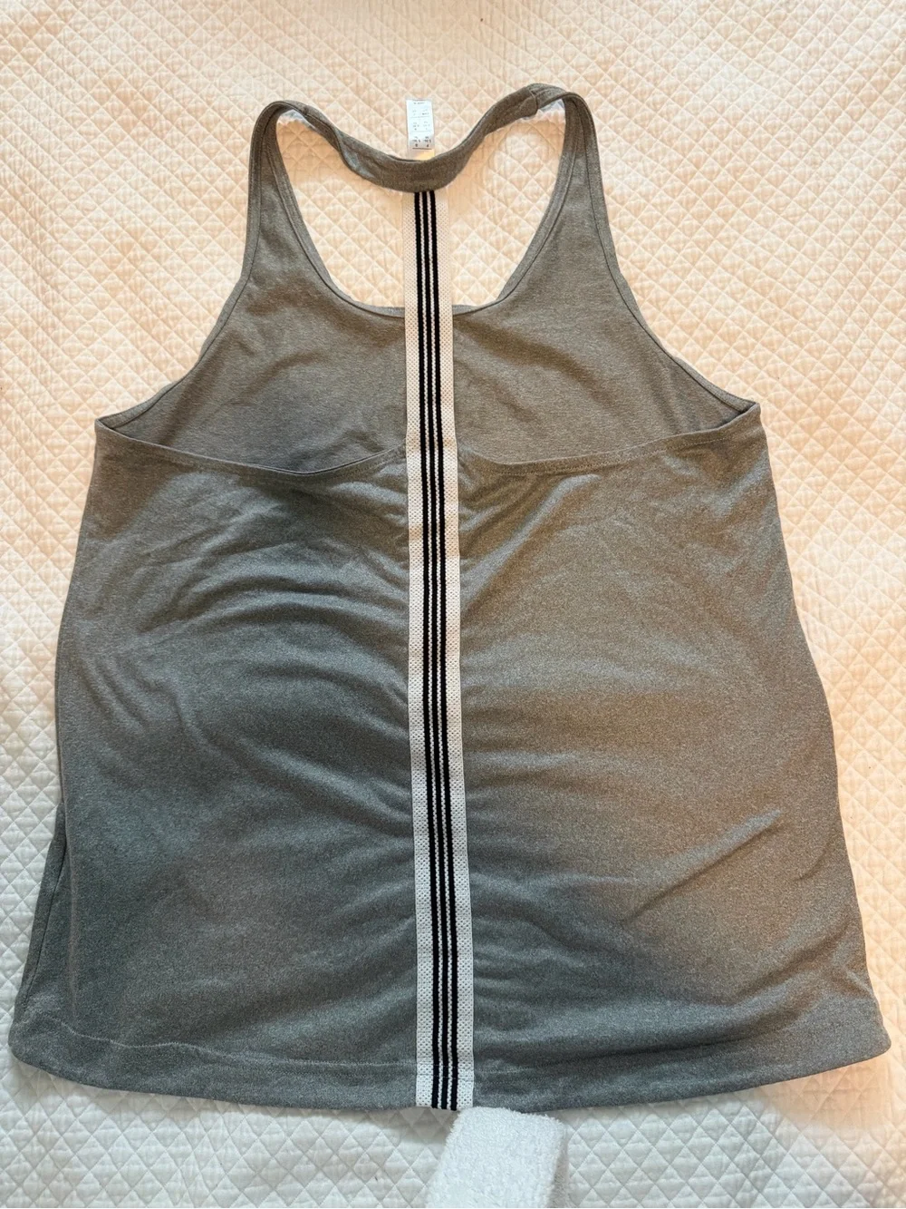 adidas Gray Racerback Performance Tank Top - Picture 2 of 3
